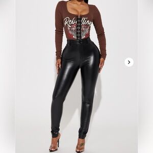 Grab the Check PU leather pants
